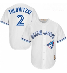 Mens Majestic Toronto Blue Jays 2 Troy Tulowitzki Authentic White Cooperstown MLB Jersey Mens Majestic Toronto Blue Jays 2 Troy Tulowitzki Authentic White Cooperstown MLB Jersey