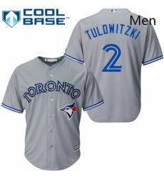 Mens Majestic Toronto Blue Jays 2 Troy Tulowitzki Replica Grey Road MLB Jersey Mens Majestic Toronto Blue Jays 2 Troy Tulowitzki Replica Grey Road MLB Jersey