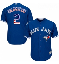 Mens Majestic Toronto Blue Jays 2 Troy Tulowitzki Replica Royal Blue USA Flag Fashion MLB Jersey Mens Majestic Toronto Blue Jays 2 Troy Tulowitzki Replica Royal Blue USA Flag Fashion MLB Jersey