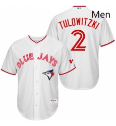 Mens Majestic Toronto Blue Jays 2 Troy Tulowitzki Replica White 2015 Canada Day MLB Jersey Mens Majestic Toronto Blue Jays 2 Troy Tulowitzki Replica White 2015 Canada Day MLB Jersey