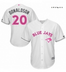 Mens Majestic Toronto Blue Jays 20 Josh Donaldson Replica White 2016 Mothers Day MLB Jersey Mens Majestic Toronto Blue Jays 20 Josh Donaldson Replica White 2016 Mothers Day MLB Jersey