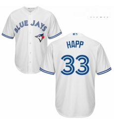 Mens Majestic Toronto Blue Jays 33 JA Happ Replica White Home MLB Jersey Mens Majestic Toronto Blue Jays 33 JA Happ Replica White Home MLB Jersey