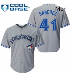 Mens Majestic Toronto Blue Jays 41 Aaron Sanchez Replica Grey Road MLB Jersey Mens Majestic Toronto Blue Jays 41 Aaron Sanchez Replica Grey Road MLB Jersey