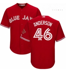 Mens Majestic Toronto Blue Jays 46 Brett Anderson Replica Scarlet Alternate Cool Base MLB Jersey Mens Majestic Toronto Blue Jays 46 Brett Anderson Replica Scarlet Alternate Cool Base MLB Jersey