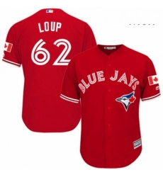 Mens Majestic Toronto Blue Jays 62 Aaron Loup Replica Scarlet Alternate Cool Base MLB Jersey Mens Majestic Toronto Blue Jays 62 Aaron Loup Replica Scarlet Alternate Cool Base MLB Jersey