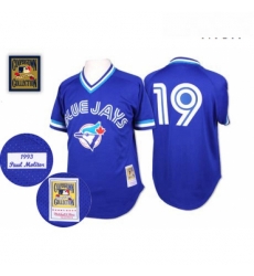 Mens Mitchell and Ness Toronto Blue Jays 19 Paul Molitor Authentic Blue Throwback MLB Jersey Mens Mitchell and Ness Toronto Blue Jays 19 Paul Molitor Authentic Blue Throwback MLB Jersey
