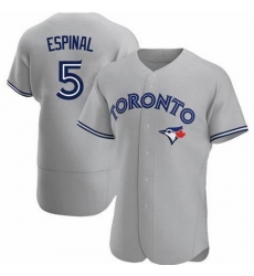 Men's Nike Toronto Blue Jays #5 Santiago Espinal Gray Stitched Flex Base Jersey Men's Nike Toronto Blue Jays #5 Santiago Espinal Gray Stitched Flex Base Jersey