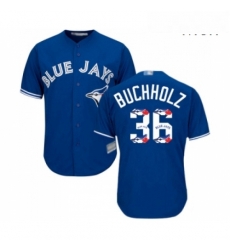 Mens Toronto Blue Jays 36 Clay Buchholz Authentic Blue Team Logo Fashion Baseball Jersey Mens Toronto Blue Jays 36 Clay Buchholz Authentic Blue Team Logo Fashion Baseball Jersey