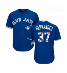 Mens Toronto Blue Jays 37 Teoscar Hernandez Authentic Blue Team Logo Fashion Baseball Jersey Mens Toronto Blue Jays 37 Teoscar Hernandez Authentic Blue Team Logo Fashion Baseball Jersey