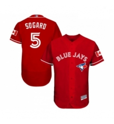 Mens Toronto Blue Jays 5 Eric Sogard Scarlet Alternate Flex Base Authentic Collection MLB Jersey Mens Toronto Blue Jays 5 Eric Sogard Scarlet Alternate Flex Base Authentic Collection MLB Jersey