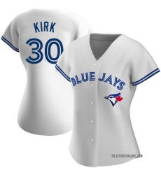 Women Nike Toronto Blue Jays #30 Alejandro Kirk White Home Stitched Cool Base Player Jersey Women Nike Toronto Blue Jays #30 Alejandro Kirk White Home Stitched Cool Base Player Jersey