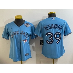 Women Toronto Blue Jays 39 Trey Yesavage Blue 2025 World Series Cool Base Stitched Baseball Jersey 