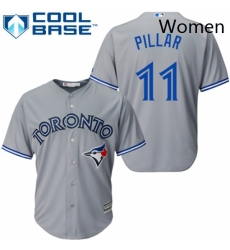 Womens Majestic Toronto Blue Jays 11 Kevin Pillar Replica Grey MLB Jersey Womens Majestic Toronto Blue Jays 11 Kevin Pillar Replica Grey MLB Jersey