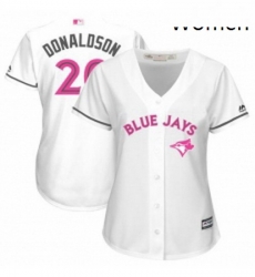 Womens Majestic Toronto Blue Jays 20 Josh Donaldson Replica White Mothers Day Cool Base MLB Jersey Womens Majestic Toronto Blue Jays 20 Josh Donaldson Replica White Mothers Day Cool Base MLB Jersey