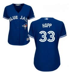 Womens Majestic Toronto Blue Jays 33 JA Happ Replica Blue Alternate MLB Jersey Womens Majestic Toronto Blue Jays 33 JA Happ Replica Blue Alternate MLB Jersey