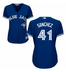 Womens Majestic Toronto Blue Jays 41 Aaron Sanchez Replica Blue Alternate MLB Jersey Womens Majestic Toronto Blue Jays 41 Aaron Sanchez Replica Blue Alternate MLB Jersey
