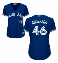 Womens Majestic Toronto Blue Jays 46 Brett Anderson Replica Blue Alternate MLB Jersey Womens Majestic Toronto Blue Jays 46 Brett Anderson Replica Blue Alternate MLB Jersey