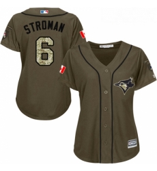 Womens Majestic Toronto Blue Jays 6 Marcus Stroman Authentic Green Salute to Service MLB Jersey Womens Majestic Toronto Blue Jays 6 Marcus Stroman Authentic Green Salute to Service MLB Jersey