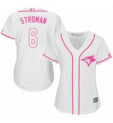 Womens Majestic Toronto Blue Jays 6 Marcus Stroman Authentic White Fashion Cool Base MLB Jersey Womens Majestic Toronto Blue Jays 6 Marcus Stroman Authentic White Fashion Cool Base MLB Jersey