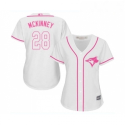 Womens Toronto Blue Jays 28 Billy McKinney Replica White Fashion Cool Base Baseball Jersey 