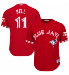 Youth Majestic Toronto Blue Jays 11 George Bell Replica Scarlet Alternate MLB Jersey Youth Majestic Toronto Blue Jays 11 George Bell Replica Scarlet Alternate MLB Jersey
