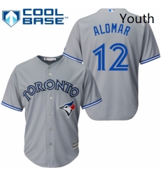 Youth Majestic Toronto Blue Jays 12 Roberto Alomar Authentic Grey Road MLB Jersey Youth Majestic Toronto Blue Jays 12 Roberto Alomar Authentic Grey Road MLB Jersey