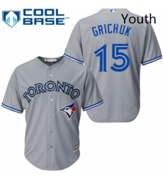 Youth Majestic Toronto Blue Jays 15 Randal Grichuk Replica Grey Road MLB Jersey Youth Majestic Toronto Blue Jays 15 Randal Grichuk Replica Grey Road MLB Jersey