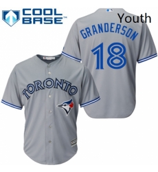 Youth Majestic Toronto Blue Jays 18 Curtis Granderson Authentic Grey Road MLB Jersey Youth Majestic Toronto Blue Jays 18 Curtis Granderson Authentic Grey Road MLB Jersey
