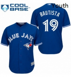 Youth Majestic Toronto Blue Jays 19 Jose Bautista Replica Blue Alternate MLB Jersey Youth Majestic Toronto Blue Jays 19 Jose Bautista Replica Blue Alternate MLB Jersey