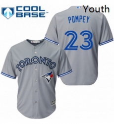 Youth Majestic Toronto Blue Jays 23 Dalton Pompey Authentic Grey Road MLB Jersey Youth Majestic Toronto Blue Jays 23 Dalton Pompey Authentic Grey Road MLB Jersey