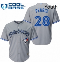 Youth Majestic Toronto Blue Jays 28 Steve Pearce Authentic Grey Road MLB Jersey Youth Majestic Toronto Blue Jays 28 Steve Pearce Authentic Grey Road MLB Jersey
