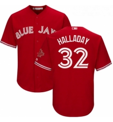 Youth Majestic Toronto Blue Jays 32 Roy Halladay Replica Scarlet Alternate MLB Jersey Youth Majestic Toronto Blue Jays 32 Roy Halladay Replica Scarlet Alternate MLB Jersey