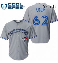 Youth Majestic Toronto Blue Jays 62 Aaron Loup Replica Grey Road MLB Jersey Youth Majestic Toronto Blue Jays 62 Aaron Loup Replica Grey Road MLB Jersey