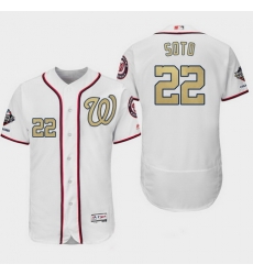 Men Washington Nationals 22 Juan Soto 2019 World Series Champions White Gold Program Flex Base Jersey Men Washington Nationals 22 Juan Soto 2019 World Series Champions White Gold Program Flex Base Jersey