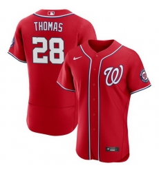 Men Washington Nationals 28 Lane Thomas Red Flex Base Stitched MLB Jersey Men Washington Nationals 28 Lane Thomas Red Flex Base Stitched MLB Jersey