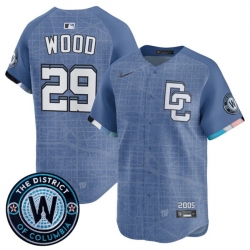 Men Washington Nationals 29 James Wood Blue 2025 City Connect Limited Stitched Baseball Jersey