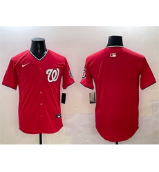 Men Washington Nationals Blank Red Limited Stitched Baseball Jersey
