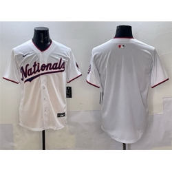 Men Washington Nationals Blank White Limited Stitched Baseball Jersey