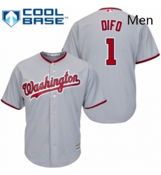 Mens Majestic Washington Nationals 1 Wilmer Difo Replica Grey Road Cool Base MLB Jersey Mens Majestic Washington Nationals 1 Wilmer Difo Replica Grey Road Cool Base MLB Jersey