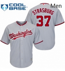 Mens Majestic Washington Nationals 37 Stephen Strasburg Replica Grey Road Cool Base MLB Jersey Mens Majestic Washington Nationals 37 Stephen Strasburg Replica Grey Road Cool Base MLB Jersey
