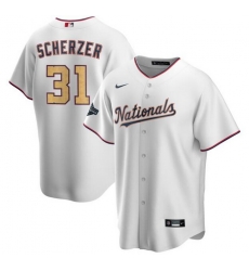 Nationals 31 Max Scherzer White Gold Nike 2020 Gold Program Cool Base Jersey Nationals 31 Max Scherzer White Gold Nike 2020 Gold Program Cool Base Jersey