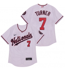 Nationals 7 Trea Turner White Nike 2020 Flexbase Jersey Nationals 7 Trea Turner White Nike 2020 Flexbase Jersey
