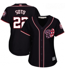 Nationals #22 Juan Soto Navy Blue Alternate Women Stitched Baseball Jersey Nationals #22 Juan Soto Navy Blue Alternate Women Stitched Baseball Jersey