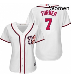 Womens Majestic Washington Nationals 7 Trea Turner Replica White Home Cool Base MLB Jersey Womens Majestic Washington Nationals 7 Trea Turner Replica White Home Cool Base MLB Jersey