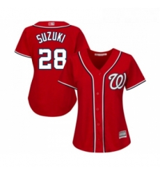 Womens Washington Nationals 28 Kurt Suzuki Replica Red Alternate 1 Cool Base Baseball Jersey Womens Washington Nationals 28 Kurt Suzuki Replica Red Alternate 1 Cool Base Baseball Jersey