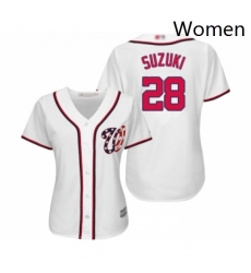 Womens Washington Nationals 28 Kurt Suzuki Replica White Home Cool Base Baseball Jersey Womens Washington Nationals 28 Kurt Suzuki Replica White Home Cool Base Baseball Jersey