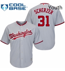 Youth Majestic Washington Nationals 31 Max Scherzer Authentic Grey Road Cool Base MLB Jersey Youth Majestic Washington Nationals 31 Max Scherzer Authentic Grey Road Cool Base MLB Jersey