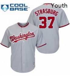 Youth Majestic Washington Nationals 37 Stephen Strasburg Authentic Grey Road Cool Base MLB Jersey Youth Majestic Washington Nationals 37 Stephen Strasburg Authentic Grey Road Cool Base MLB Jersey