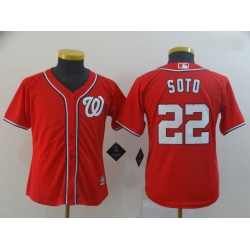 Youth Nationals 22 Juan Soto Red Cool Base Jersey