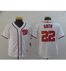 Youth Nationals 22 Juan Soto White Cool Base Jersey Youth Nationals 22 Juan Soto White Cool Base Jersey